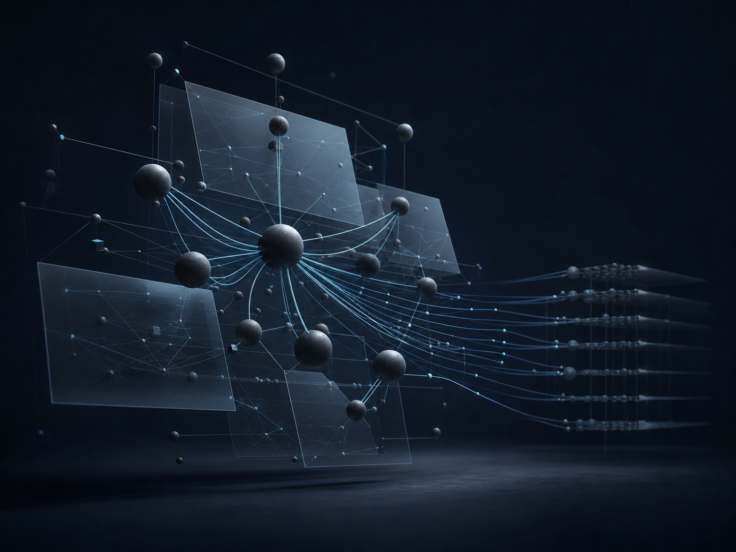 Abstract investigation graph with connected entities and evidence paths